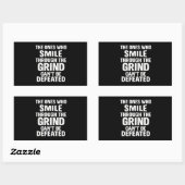 Smile grind gym motivatie citaat met witte tekst rechthoekige sticker (Vel)