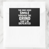 Smile grind gym motivatie citaat met witte tekst rechthoekige sticker (Tas)