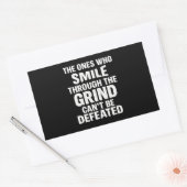 Smile grind gym motivatie citaat met witte tekst rechthoekige sticker (Envelop)