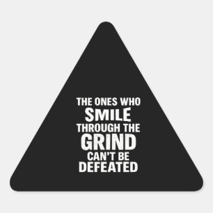 Smile grind gym motivatie citaat met witte tekst sticker
