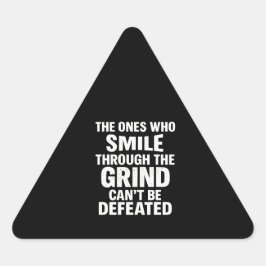 Smile grind gym motivatie citaat met witte tekst sticker