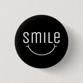 Smile Grinning Black White Face Ronde Button 3,2 Cm (Voorkant)