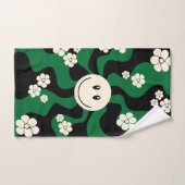 Smile - Groen, Cream en Zwart Bad Handdoek (Handdoek)