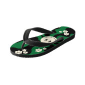 Smile - Groen, Cream en Zwart Kinder Teenslippers (Schuin)
