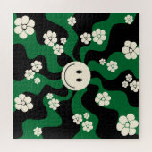 Smile - Groen, Cream en Zwart Legpuzzel (Horizontaal)
