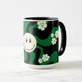 Smile - Groen, Cream en Zwart Mok (Voorkant rechts)