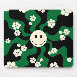 Smile - Groen, Cream en Zwart Muismat
