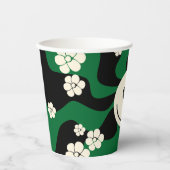 Smile - Groen, Cream en Zwart Papieren Bekers (Voorkant)