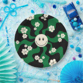 Smile - Groen, Cream en Zwart Papieren Bordje (Feest)