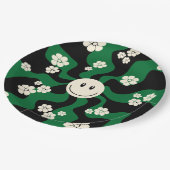 Smile - Groen, Cream en Zwart Papieren Bordje (Gekanteld)