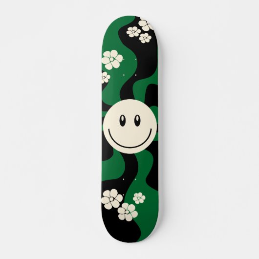 Smile - Groen, Cream en Zwart Persoonlijk Skateboard (Voorkant)