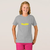 "smile" grote glimlach - gele letters T-Shirt (Voorkant volledig)