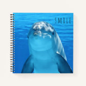 Smile Happy Dolphin Schattige Blauw Notitieboek (Voorkant)