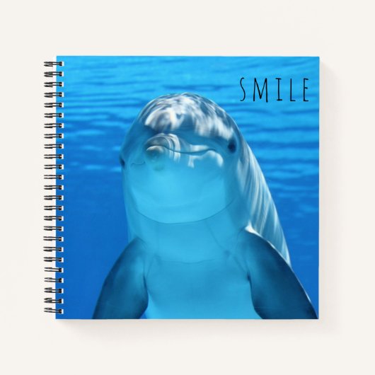 Smile Happy Dolphin Schattige Blauw Notitieboek (Voorkant)