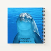Smile Happy Dolphin Schattige Blauw Notitieboek (Achterkant)