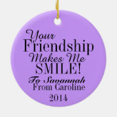 Smile Happy Face Friendship Ornamenet - SRF Keramisch Ornament (Achterkant)