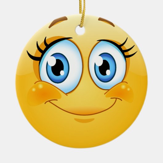 Smile Happy Face Friendship Ornamenet - SRF Keramisch Ornament (Voorkant)