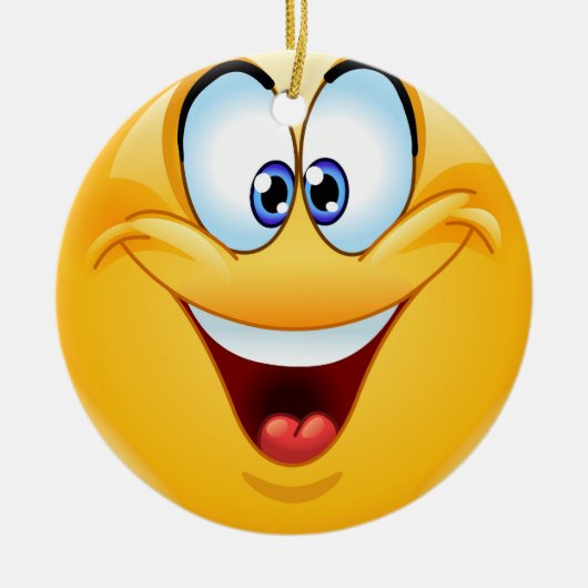 Smile Happy Face Friendship Ornamenet - SRF Keramisch Ornament (Voorkant)