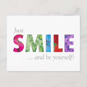 Smile Happy Quote 02 - Wees jezelf Briefkaart
