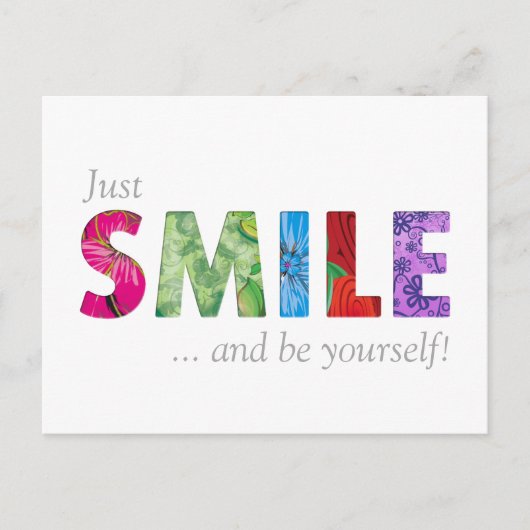Smile Happy Quote 02 - Wees jezelf Briefkaart (Voorkant)
