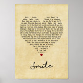 Smile  Heart Song Lyric Wall Art Print (Voorkant)