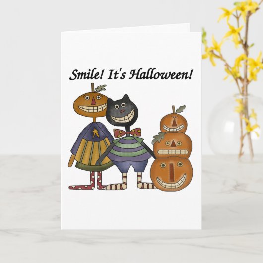 Smile Het is Halloween Kaart (Gele Bloem)