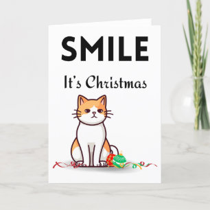 Smile Het is Kerstmis. Feestdagen Kaart