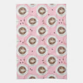 Smile Het is tijd voor koffie - High Tea Pink Theedoek (Verticaal)