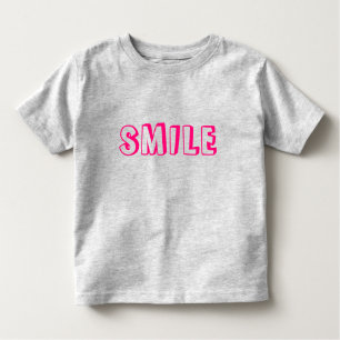 "Smile" hete roze fuchsia letters Kinder Shirts