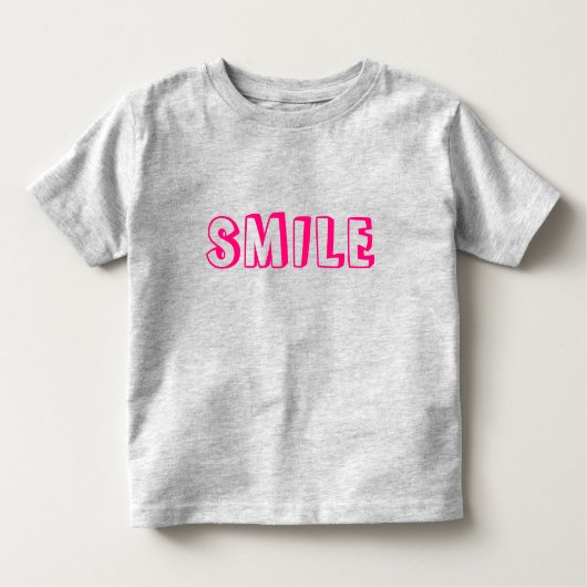 "Smile" hete roze fuchsia letters Kinder Shirts (Voorkant)