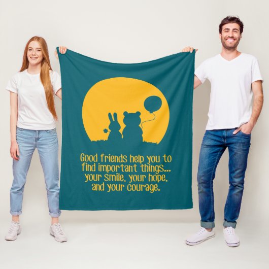 Smile, hope, courage fleece deken (In situ)