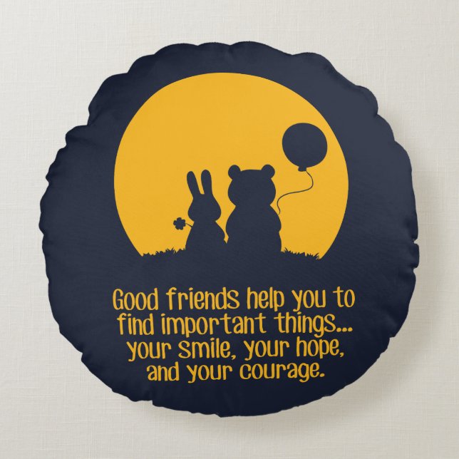 Smile, hope, courage rond kussen (Voorkant)