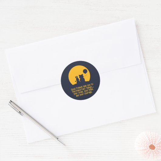 Smile, hope, courage ronde sticker (Envelop)