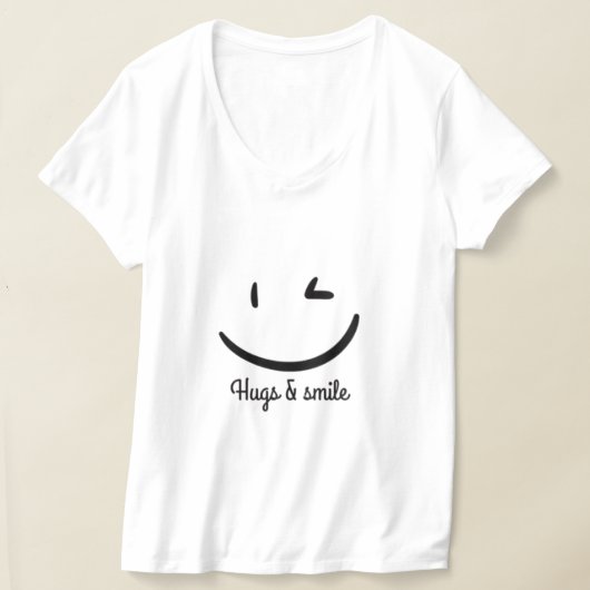 Smile & Hugs Positieve quote T-shirt (Laagn)