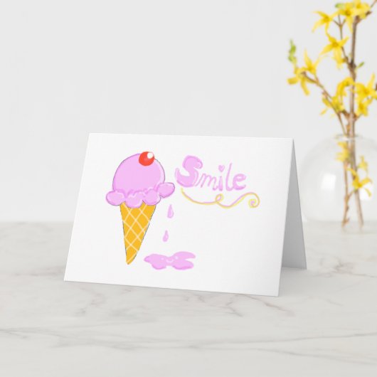 Smile Ice Cream Kaart (Gele Bloem)