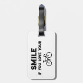 Smile If You Love Your Bike Bagagelabel (Achterkant verticaal)