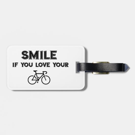 Smile If You Love Your Bike Bagagelabel (Achterkant horizontaal)