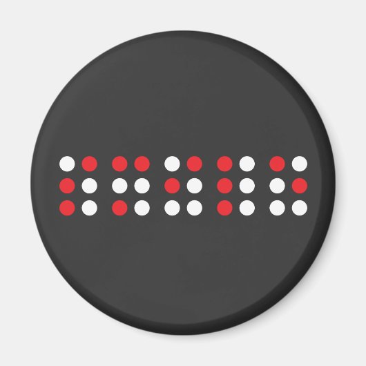 Smile in braille code, Brailleschrift voor blinden Magneet (Voorkant)