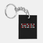 Smile in braille code, Brailleschrift voor blinden Sleutelhanger (Voorkant Links)