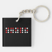 Smile in braille code, Brailleschrift voor blinden Sleutelhanger (Achterkant)