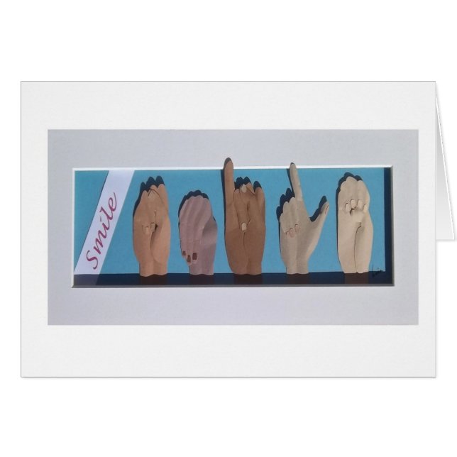 "Smile" in gebarentaal (Voorkant Horizontaal)