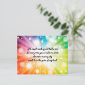 Smile Inspirerend Happy Quote Star Rainbow Briefkaart (Staand voorkant)