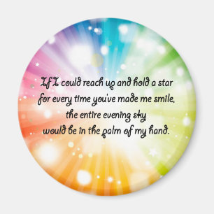 Smile Inspirerend Happy Quote Star Rainbow Magneet