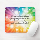 Smile Inspirerend Happy Quote Star Rainbow Muismat (Met muis)