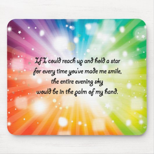 Smile Inspirerend Happy Quote Star Rainbow Muismat (Voorkant)