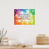 Smile Inspirerend Happy Quote Star Rainbow Poster (Keuken)