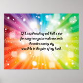 Smile Inspirerend Happy Quote Star Rainbow Poster (Voorkant)