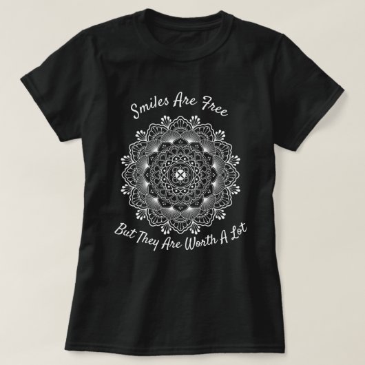 Smile Inspirerend White Mandala Dream Catcher T-shirt (Design voorkant)