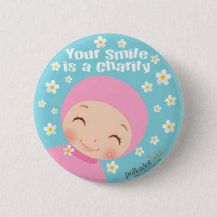 Smile is een liefdadigheidsbadge ronde button 5,7 cm
