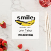 Smile is goed 65th Birthday Party Paper Napkin Servetten (Insitu)